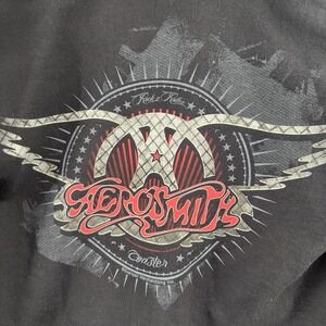Vintage Aerosmith Rock N' Roller Coaster Hoodie Medium Black Full Zip Graphic